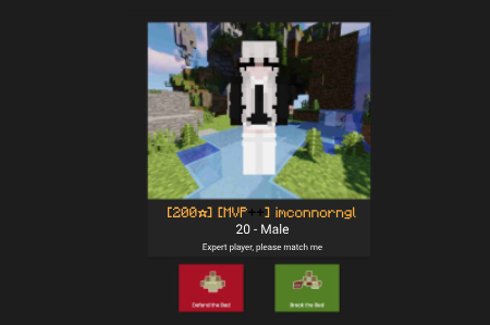 Bedwars Tinder's Showcase Image